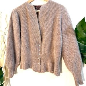 Super SOFT Lambswool and Angora Rabbit Hair Sweater Cardigan Pearl Buttons